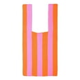 thumbnail image 3 of Stripe Pattern Lady Shoulder Bag Hand Bag Women Totes Totes Large Capacity Fall Backpack Totes Pink Orange, 3 of 8