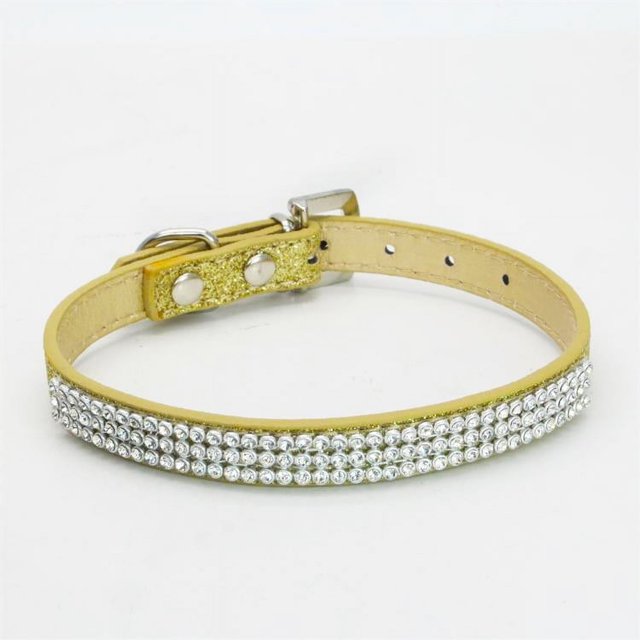 Collar para mascotas con brillantes diamantes de imitación, collar plano de malla con diamantes, cadena de PU para perros, suministros para mascotas con forma de baya