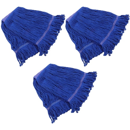 ELAYARD 3Pcs Blue Commercial Cotton Mop Head Replacement for Steam Mop with Universal Headband