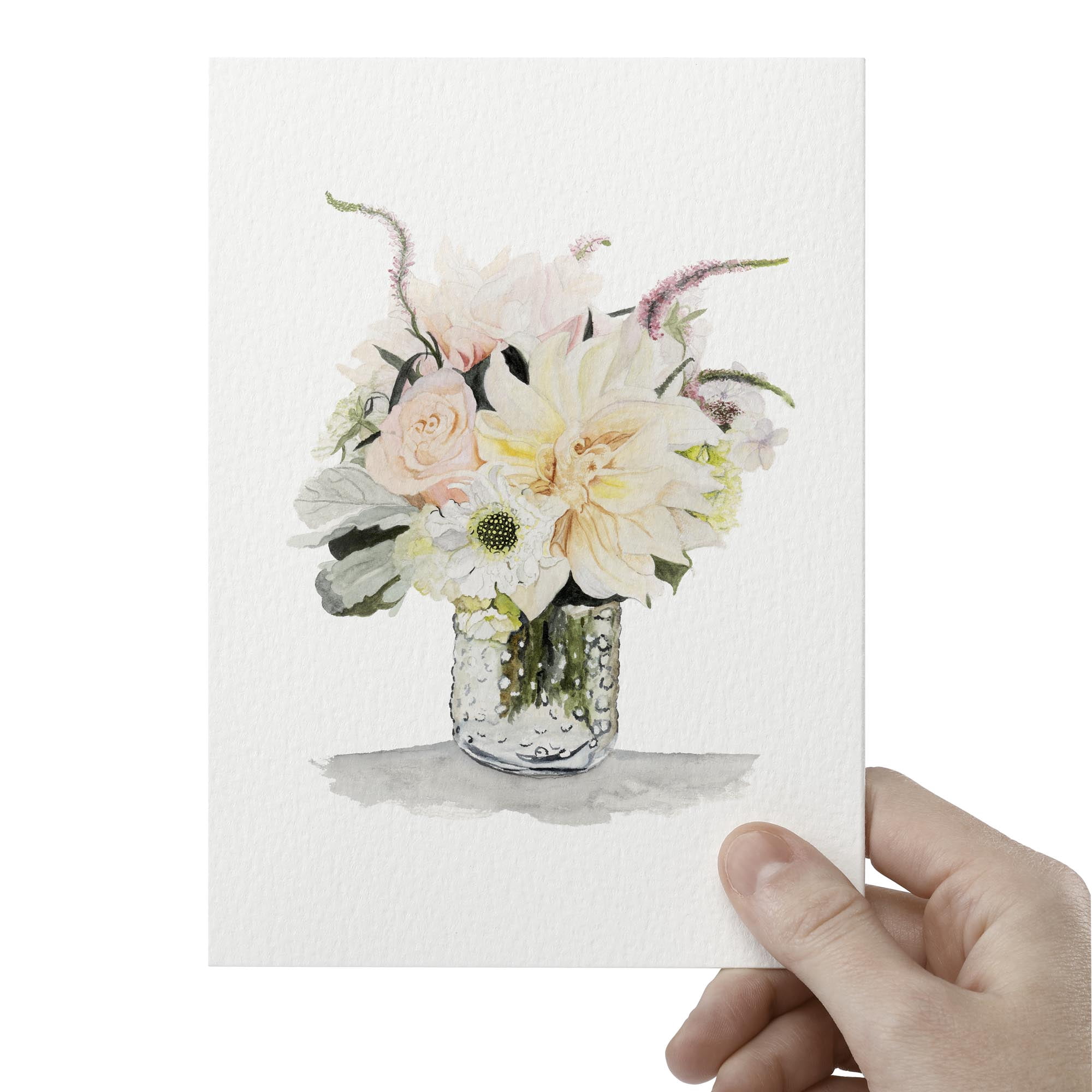 New York Central Folded Watercolor Cards with Envelopes - 5" x 7" - 50-Pack - 140lb Cold Pressed, Bright White 100% Cotton - Archival Acid-Free Watercolor Paper Cards for Artists