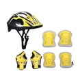 thumbnail image 3 of Casco de bicicleta para niños con muñequeras, casco de patinaje portátil con coderas para Amarillo, 3 of 8
