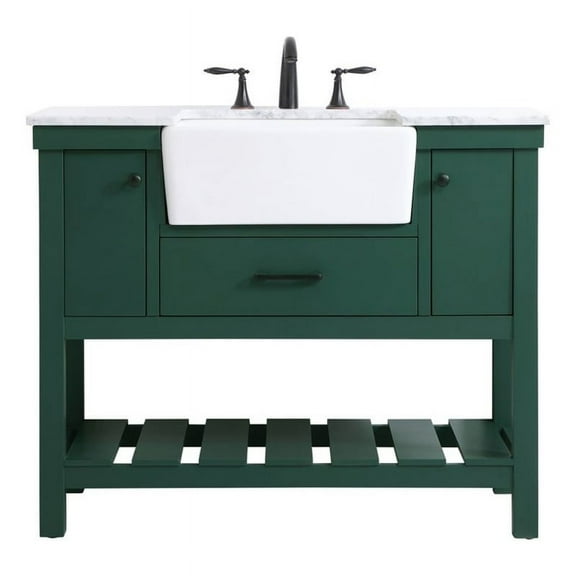 42 inch single bathroom vanity in green
