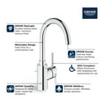 thumbnail image 3 of Grohe Concetto 32138002 Single Hole Single-Handle L-Size Bathroom Faucet 1.2 GPM in Grohe Chrome, 3 of 7