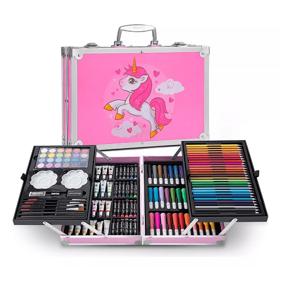 Kit De Dibujo Profesional Lapices Plumones De Arte Acuarela, Rosa