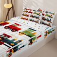 thumbnail image 3 of Manfei Classic Train Zipper Twin Comforter Sets with Fitted Sheet and 2 Pillowcases,Cartoon Toy Print Zipper Bedding Set,White,Polkadot Reversible,4pcs, 3 of 8