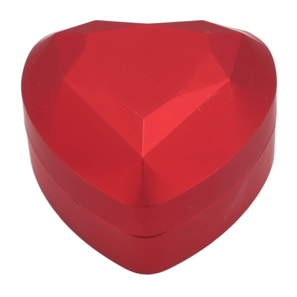 Caja Colgante Con Luz LED, Gran Capacidad, Forro Suave, Caja Colgante LED En Forma De Corazón, Caja De Regalo Para Joyería, Vitrina Fácil De Transportar Para El Día De San