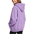 thumbnail image 4 of Otvok Loose Quarter‑Zip Pullover Hoodie, Womens Drawstring‑Hood Long‑Sleeve Casual Sweatshirts, 4 of 7