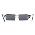 thumbnail image 4 of Metal Stud Rimless Rectangular Unique Metal Rim Sunglasses All Black, 4 of 5