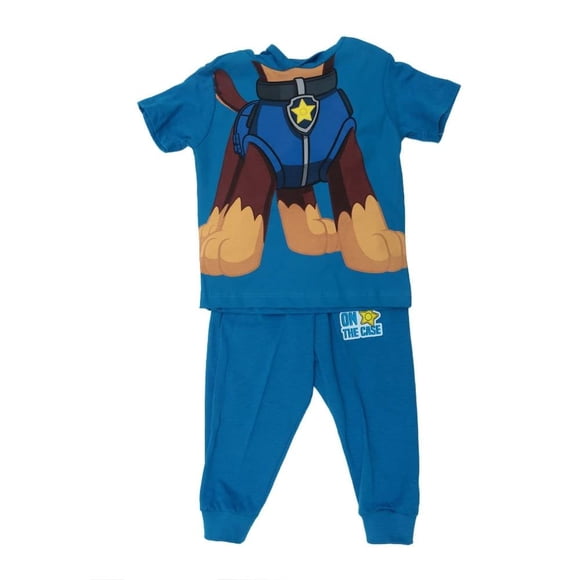 Pijama Paw Patrol Niño 1 Pantalón y Playera de Manga Corta con Diseño de Paw Patrol Azul 2 Piezas