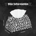 thumbnail image 2 of Leather Tissue Box Cover - black grey Leopard print fashion Long PVC Tissue Box Holder for Dining Tables, Bedside Tables, Desks, Modern Tissue Holder Cover for Living Room, Office, Bedroom Decor, 2 of 8