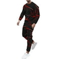 thumbnail image 2 of Wavsuf Men's Sweatsuits Set 2 piece Jogger Set for Men New Motion Shirt Sweatshirt and Sweatpants Red Size XL, 2 of 5