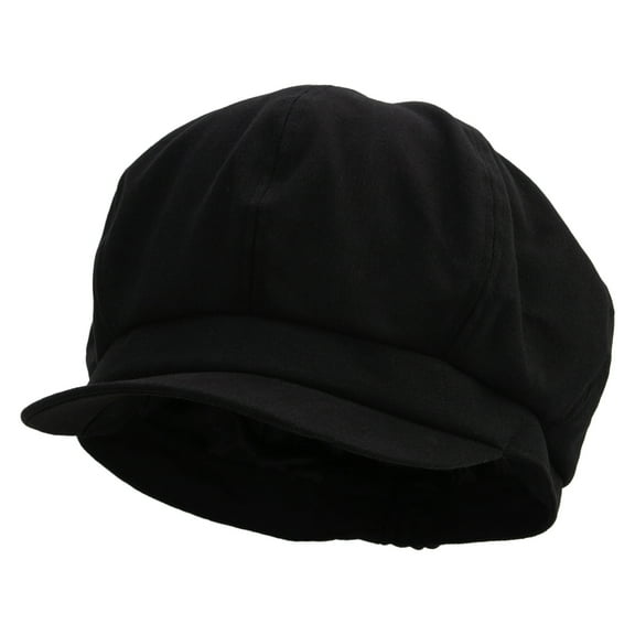 Big Size Cotton Newsboy Hat - Black XL-3XL