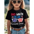 thumbnail image 2 of 4th of July Patriotic Youngsters T-Shirt - Red White & Blue Cousin Crew Graphic with American Flag Fashion Glasses Design, Short Sleeve Round Neck Casual Street Tee for Boys & Girls, 2 of 6