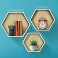 thumbnail image 5 of Sorbus Floating Hexagon Shelves - Hexagon Frame Design for Photos, Decorative Items, and Much More (Set of 3, White), 5 of 7