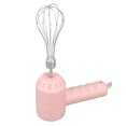 thumbnail image 4 of Batidor de huevos eléctrico y espumador de leche, 2 varillas para mezclar, perfecto para uso doméstico - Batidora de mano portátil recargable por USB de color rosa, 4 of 8