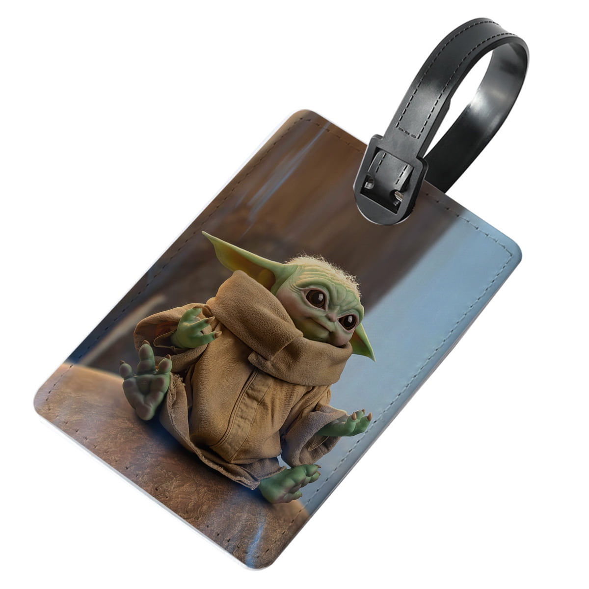 Rectangle PU Leather Luggage Tags for Travel Suitcase Baggage 4.05 x 2.