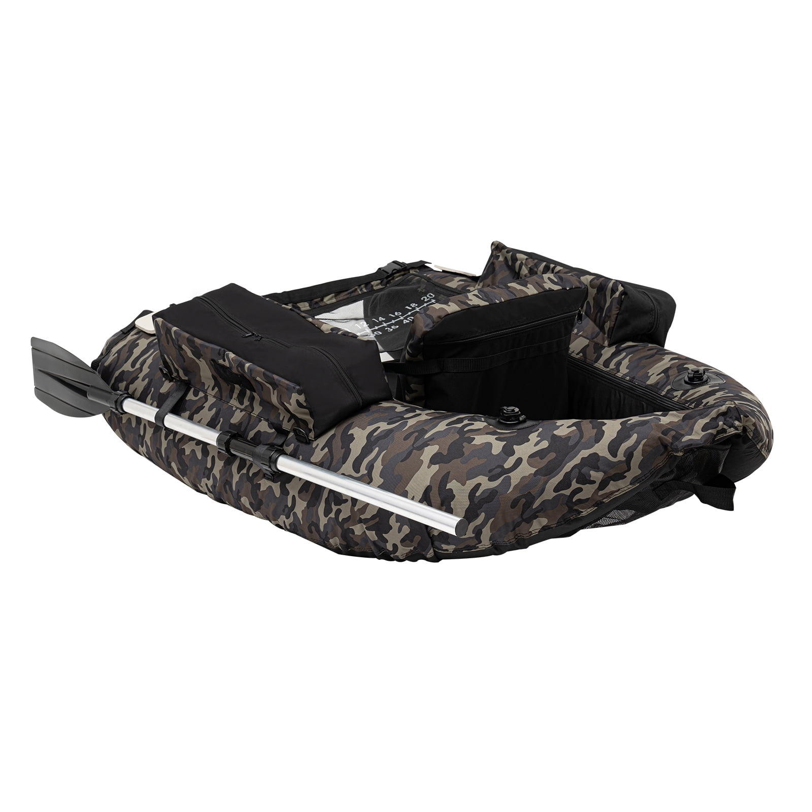 ToppiJoy Float Tubes for Fishing with Pump, Oxford Cloth Inflatable Fishing Float Tube Fishing Raft Belly Boat Hold up 286.6lbs Camouflage