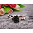 thumbnail image 3 of Shining 1.50 Carat 6mm Round Black Diamond Moissanite Engagement Ring Solid 10k Rose Gold Wedding Ring twisted Infinity style Gemstone Promise Ring for Life Partner Anniversary Gift, 3 of 5
