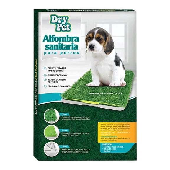 Alfombra Sanitaria Dry Pet 68 x 43 cm Verde