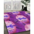 thumbnail image 3 of Ahgly Tapis d'Intérieur Lavable en Machine Carré Transitionnel Orchidée Violet, 5 Pieds Carré, 3 of 7