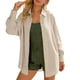 thumbnail image 1 of Craaazy Women's Relaxed Fit Collared Blouse, Solid Color Long Sleeve Button Down Top, Loose Comfy Cotton Casual Shirt for Spring & Fall Gifts, 1 of 5