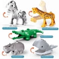 thumbnail image 4 of Bloques de construcción de grano grande compatibles con Pele, dibujos animados de animales, delfines, tiburones, flamencos, accesorios de montaje, juguete a granel, 4 of 6