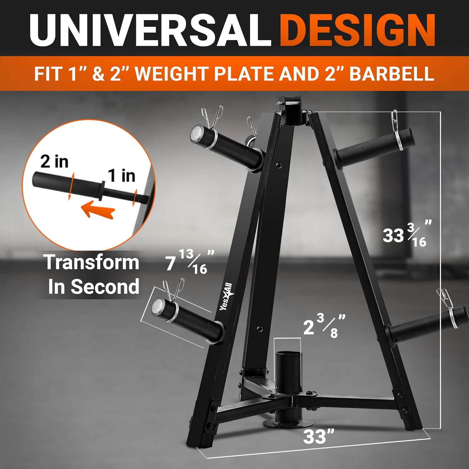 Yes4All Olympic Weight Plate Tree Storage Rack and Vertical