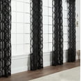 thumbnail image 2 of Chanasya Embroidered Moroccan Sheer Grommet Curtain Panel Set - Black, 2 of 3