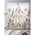 thumbnail image 3 of Rustic Floral Sheer Curtains 2 Panels Set Watercolor Retro Flower Wildflowers White Dandelion Plants Sheer Window Curtains Light Filtering Rod Pocket Voile Drapes for Bedroom Living Room 52"X96", 3 of 9