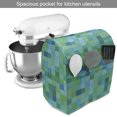 thumbnail image 2 of Teal Stand Mixer Cover, 3D Cube Pattern Abstract Squares Vibrant Colored Geometric Shapes Design Modern, Kitchen Appliance Organizer Bag Cover with Pockets, 5 Quarts, Sea Green Blue, by Ambesonne, 2 of 4