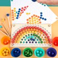thumbnail image 1 of Tablero creativo de arcoíris para bebés cuentas de Clip Montessori Juguetes Tmvgtek Educativos de Color madera suministros de entrenamiento de agarre, 1 of 9