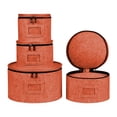 thumbnail image 1 of veasfak 4 Pieces China Storage Containers Dish Storage Containers for Plates Saucers Orange, 1 of 9