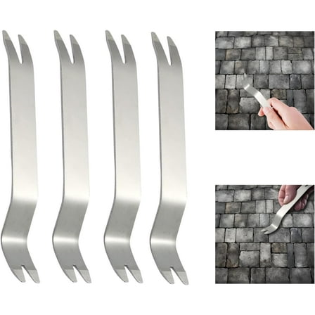 Paver Removal Tool,4 Pcs 7 Inch Paver Extractor Tool,Brick Cutter;Fit for Garden,Lawn,Yard,Patio Replacing Prying Paver;Paver Tools (Stainless Steel)