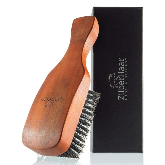 ZilberHaar Major Hair & Beard Brush for Men with Stiff Boar Bristles and Pearwood, 1 Count