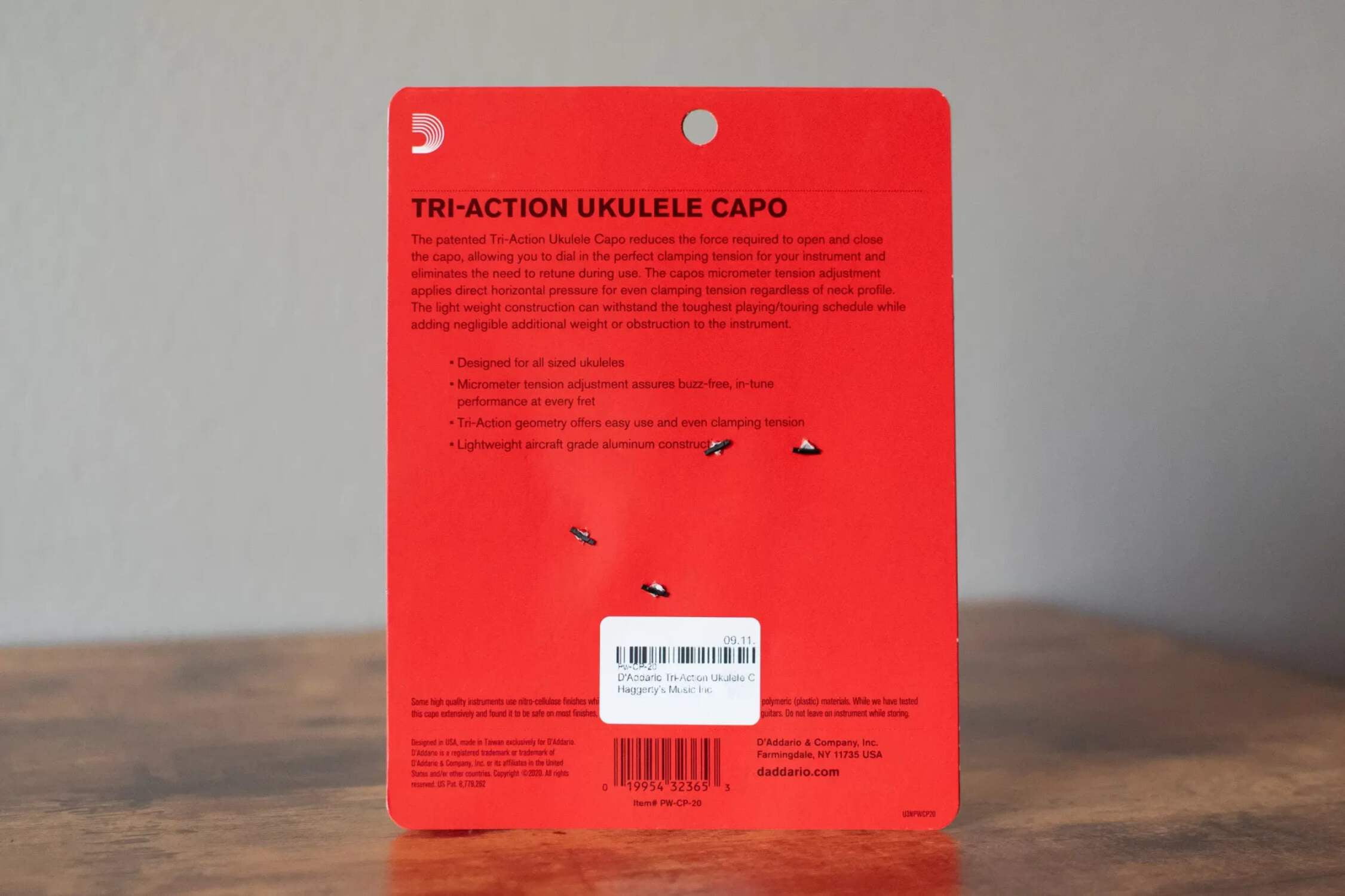 D'Addario Tri-Action Ukulele Capo