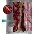 thumbnail image 6 of Modern Red Gold Marbling Shower Curtain, Abstract Marble Texture Shower Curtain Set with Hooks, Spring Summer Waterproof Fabric Shower Curtains for Bathroom Decor, 36x72 Inch Bath Curtain, 6 of 6