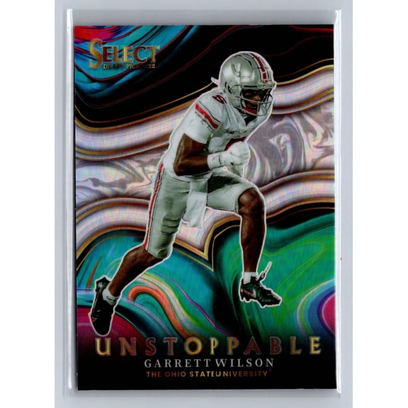 Collectible 2022 Panini Select Draft Picks Unstoppable Silver US-GW Garrett Wilson Ohio State Buckeyes Football Card Ohio State Buckeyes NCAA Football Card