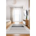 thumbnail image 2 of EORC Gray Hand Woven  Wool and Viscose Modern Reversible flat weave Durry Rug, 3' x 5', 2 of 11
