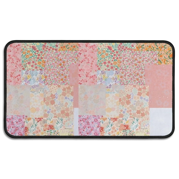Pioneer Flower Floral Print Pattern Door Rugs,Washable Non Slip Door Mats Indoor,Decorative Door Mats,Entry Mat Indoor for Entrance,Bedroom,Kitchen,Bathroom,30"x17"