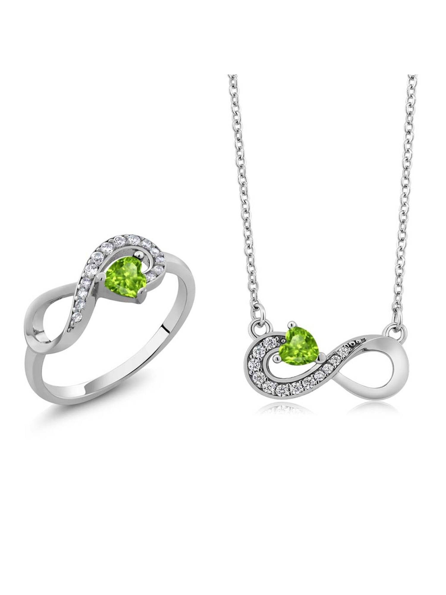 Gem Stone King 0.81 Ct Heart Shape Green Peridot 925 Sterling Silver