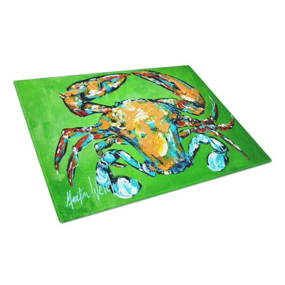 Caroline's Treasures Wide Load Crab Glass Cutting Board Large