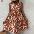 thumbnail image 4 of Women's V-Neck Tiered Boho Mini Dress – Versatile Sleeveless Summer Swing Tunic in Sizes S-XL, Chic Floral Print Vacation Beach Wear for Women, 4 of 6