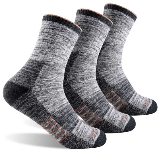 FEIDEER Women's Men's Hiking Walking Socks, Wicking Moisture Cotton Cushion Quarter Crew Socks (TJ-2-3MS20303-M)