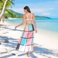 thumbnail image 7 of FORMRS Womens Long Sarong Beach Wrap Semi-Sheer Bikini Skirt Bathing Swimsuit Cover Up, Colorful Checkered Pattern, 7 of 7