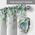 thumbnail image 5 of Watercolor Blue Valances for Windows Eucalyptus Leaves Rod Pocket Curtain Valance Window Treatment Short Curtains for Kitchen Living Room, 54"x18", 5 of 9