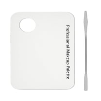 Unique Bargains 1 Set Foundation Spatula and Palette Set Portable Professional Foundation Kit Makeup Artist Tools Transparent Silver Tone