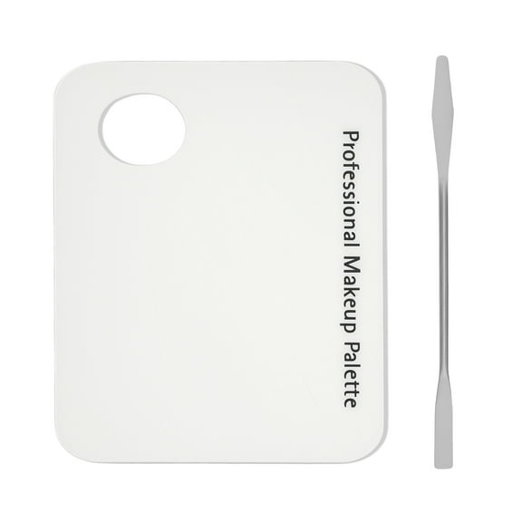 Unique Bargains 1 Set Foundation Spatula and Palette Set Portable Professional Foundation Kit Makeup Artist Tools Transparent Silver Tone