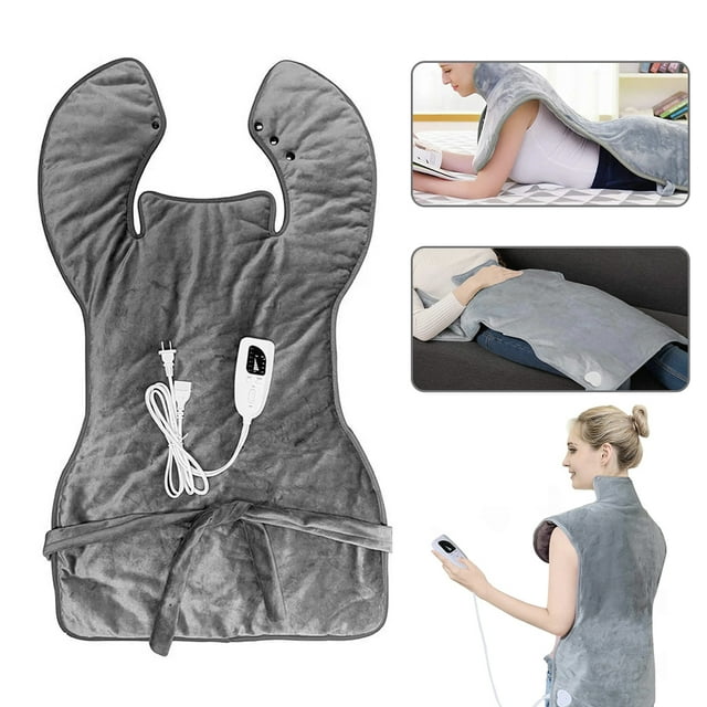 Heating Pad for Back Pain Relief, Electric Heated Back Wrap for Cramps, Waist, Lumbar, Abdomen, Washable