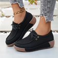 thumbnail image 6 of Women Matte Fabric Chunky Platform Lace Up Sneakers, Embossed Surface, Thick Cloud Cushion Insole, Deep Lug Anti Slip Outsole, Retro Dad Shoe Silhouette for Daily Outdoor Walking Errands,Black 6, 6 of 6