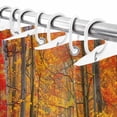 thumbnail image 6 of Shower Curtain 36"W x 78"L Fall Forest Wood Red Yellow Leaves Fabric Shower Curtains Set with Hooks Water Repellent Bathroom Curtains Machine Washable Bathroom Accessories, 6 of 6